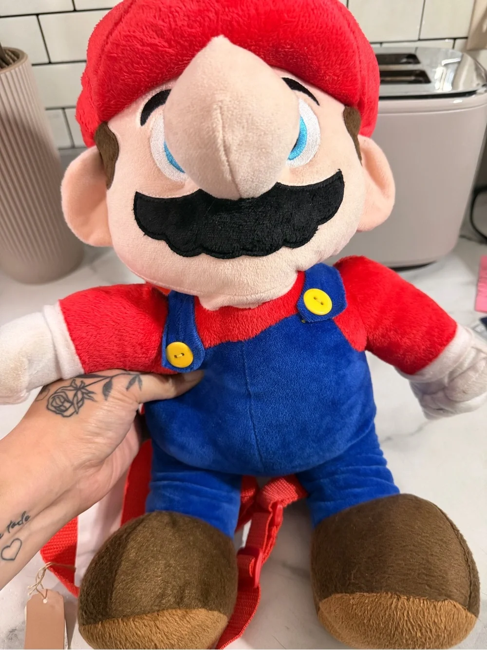 Nintendo Red Blue Plush Mario Character Backpack